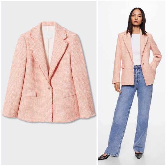 Mango Tweed Blazer New - Picture 1 of 10